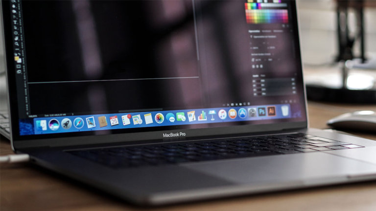 Photoshop Web Design on Laptop