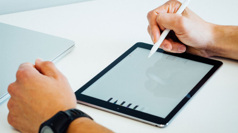 Man Designing Digitally on iPad