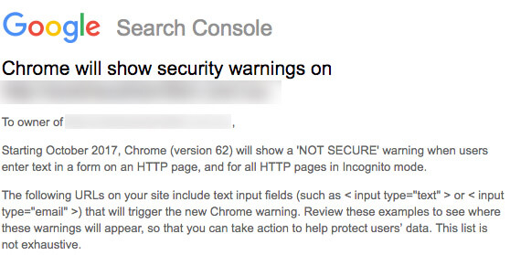 Google Search Console Email