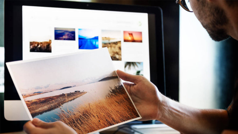 Man Uploading Images To Website