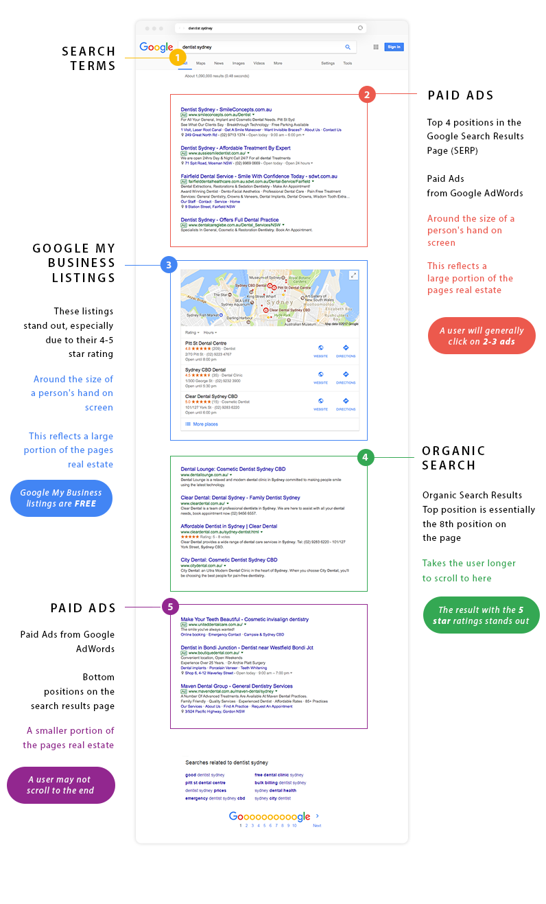 Google Search Results Page Explained Infographic