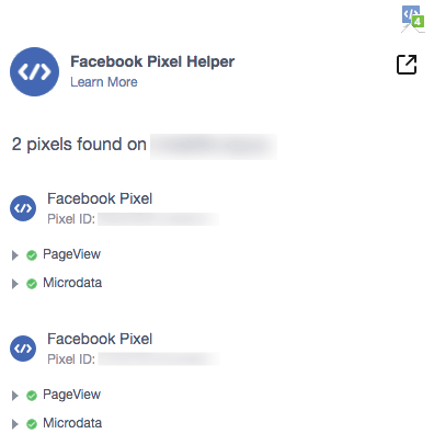 Two Facebook Pixels Example