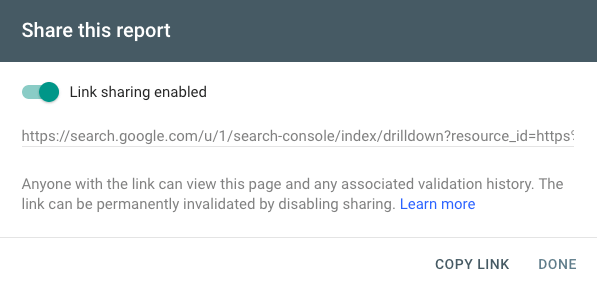 Share This Report Screen