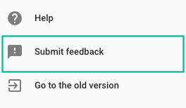Search Console Submit Feedback Button