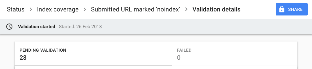 New Google Search Console Validation