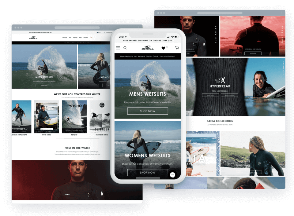 O'Neill Australia Custom Shopify Store Design