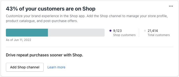 43% of your shopify ecommerce customers are using the Shop app.